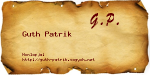 Guth Patrik névjegykártya